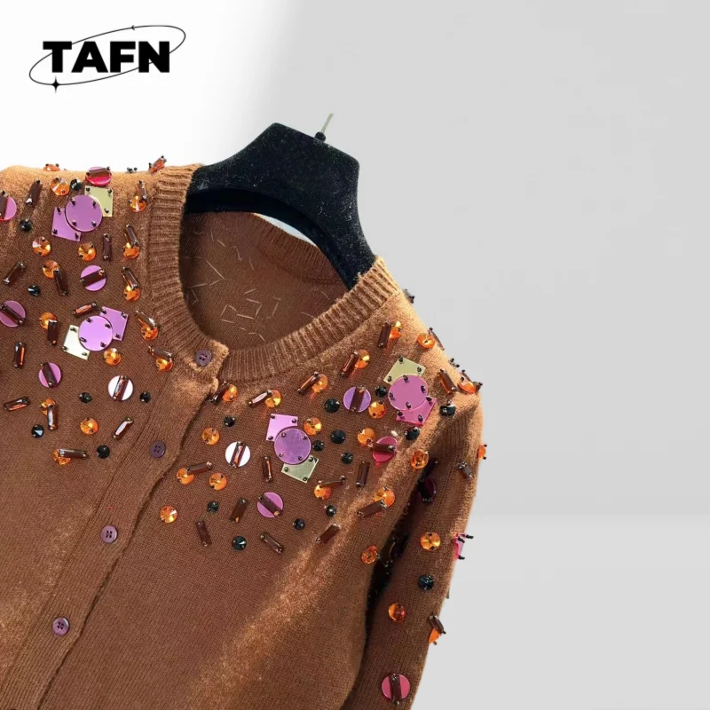 سترة كشمير كلاسيكية فاخرة - تصميم كلاسيكي للأناقة غير الرسمية ملابس تريكو عالية الجودة للارتداء اليومي AI1440