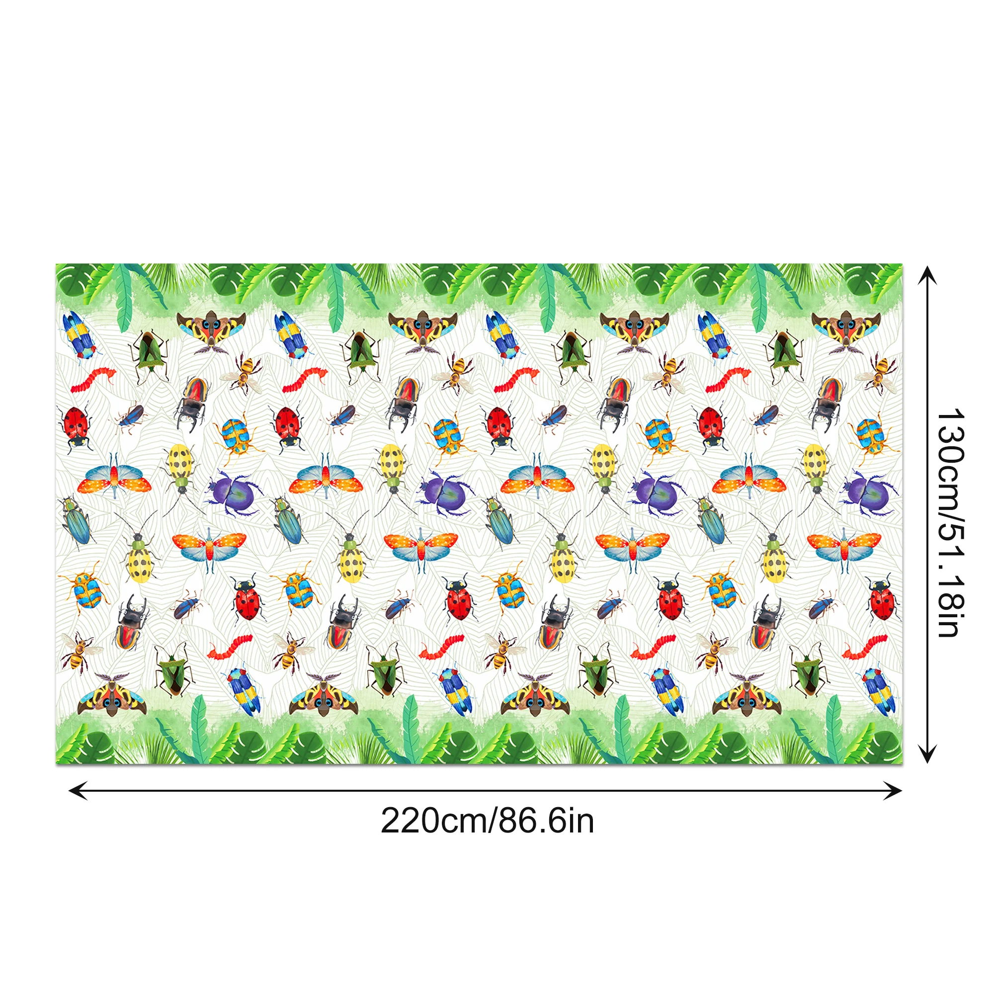 130*220cm Cartoon Spring Insect Dragonfly Party Disposable Tablecovers Baby Shower Birthday Party Camping Mat Tablecloth Decor