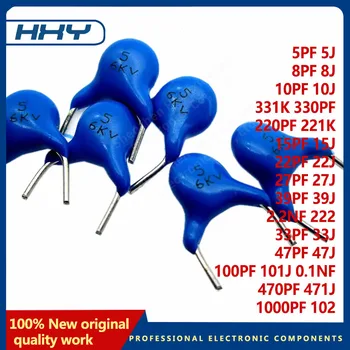 10 sztuk 6000V 6KV 5PF 8PF 10PF 15FPF 22PF 27PF 33PF 39PF 47PF 100PF 220PF 330PF 470PF 102K 2.2NF kondensator ceramiczny wysokiego napięcia