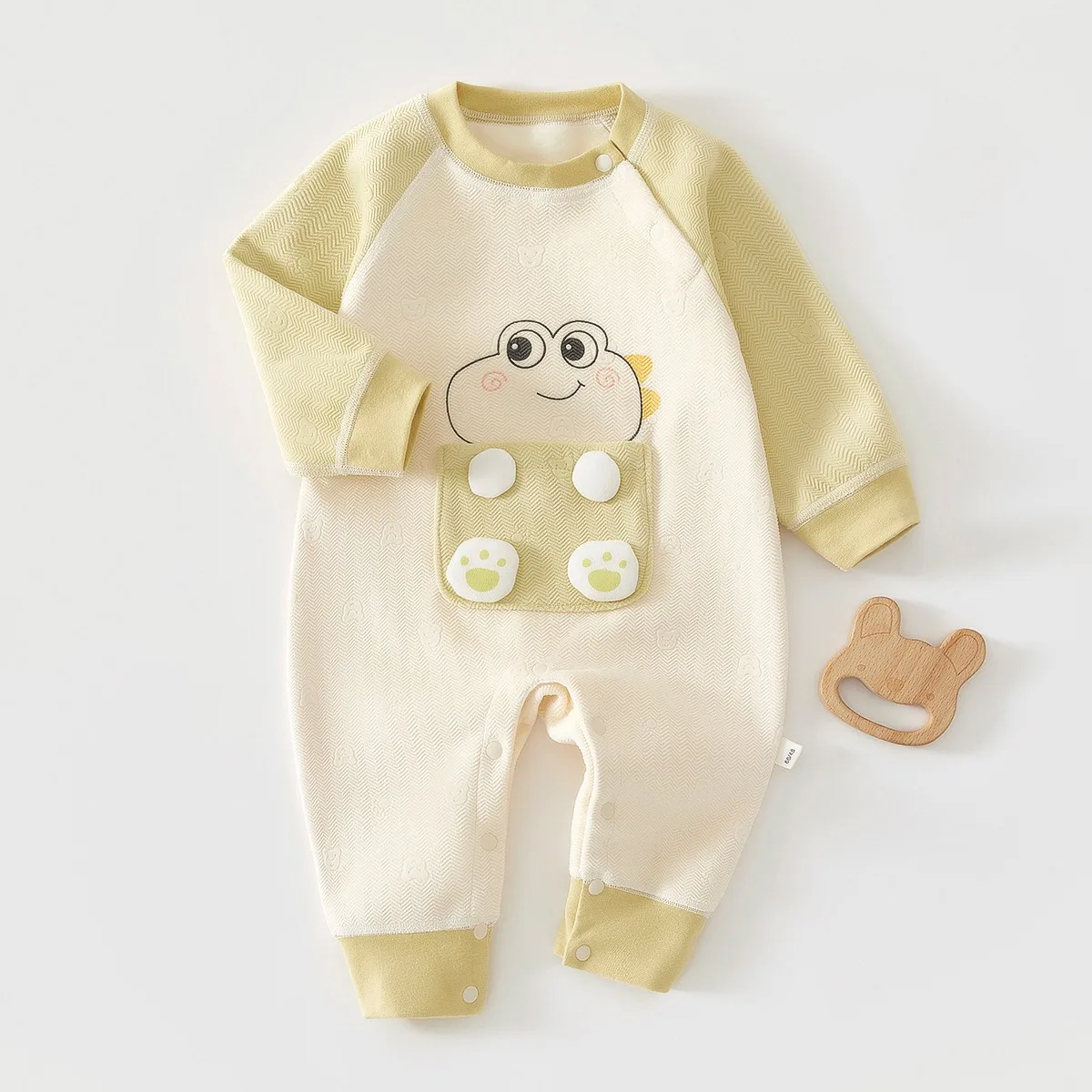 Autumn and Winter Newborn Baby Girl Thick Warm Jumpsuit Cute Cartoon Pattern Baby Boy Jumpsuit 0-18 Months Baby Clothing