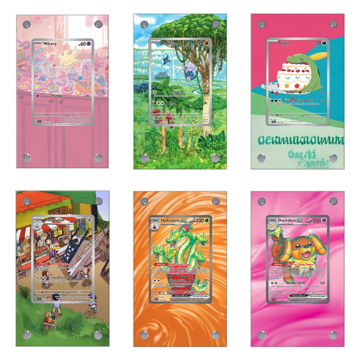 

Pokemon Cards Display PTCG Sv11B Arbok Anime Game Collection Expand Art Gifts Self Made Acrylic Protective Case Keychain Toys