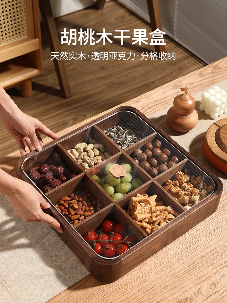 

Коробка для конфет из массива дерева, поднос для хранения закусок, украшение для стола в японском стиле для дома, гостиной, коробка для сухофруктов