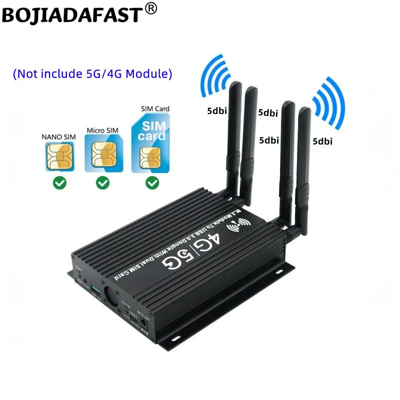 USB 3.0 M.2 NGFF  Key-B Slot Wireless Adapter Dual SIM Card Holder 4 Antenna For Quectel RM520N-GL SIM8200 GM800 5G Module Modem