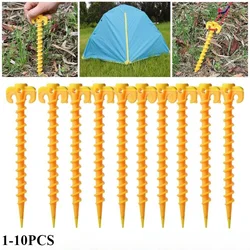 14.5cm Tent Pegs Plastic Tent Stake Ground Nails Screw Thread Nails Rope Outdoor Camping Hiking Equipment Tent Accessories