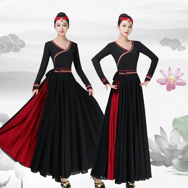 

Монгольский костюм, одежда, монгольский халат меньшинства этнических, традиционный фестиваль, тибетский наряд, длинные юбки, одежда для народных сценических танцев