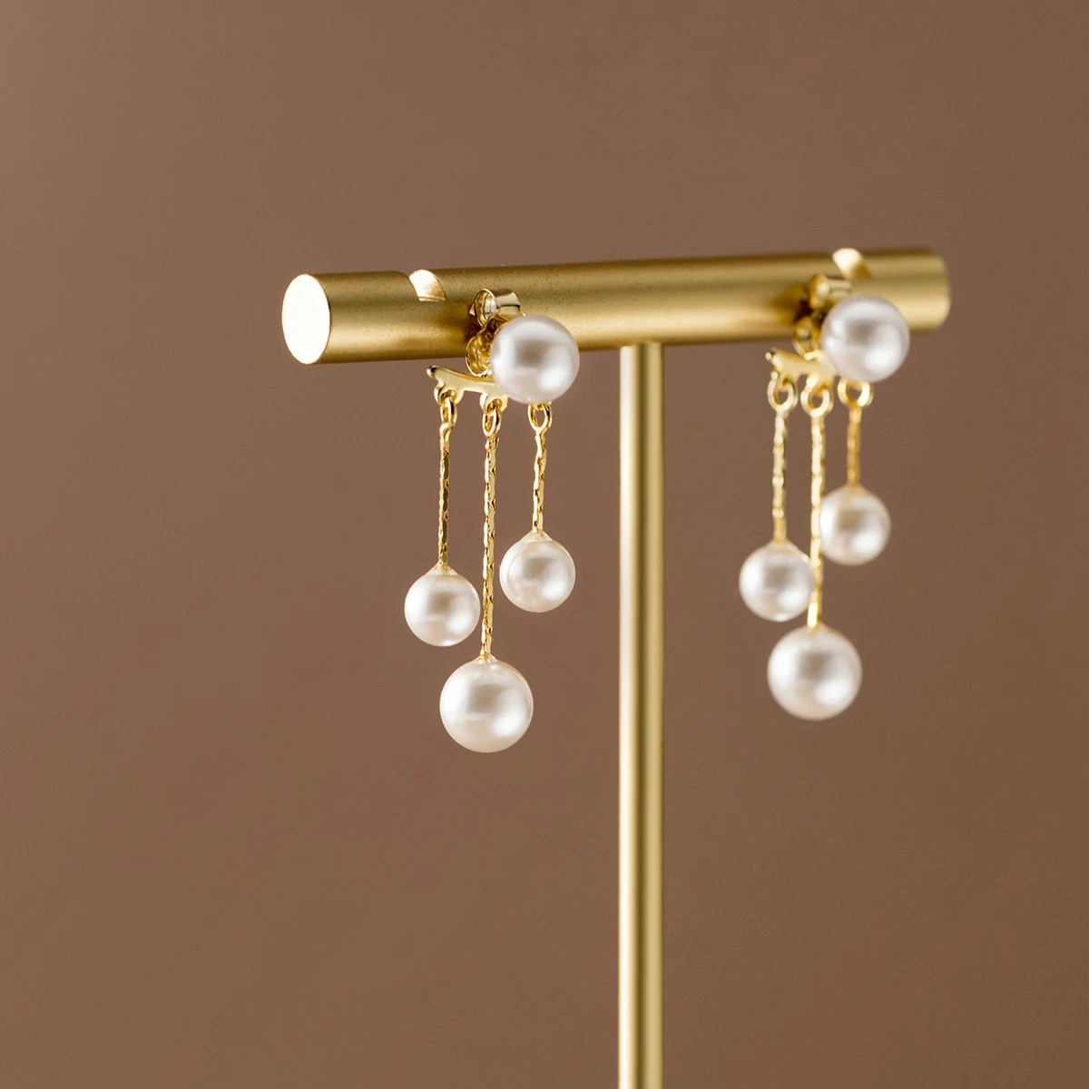 MODIAN Real 925 Sterling Silver Charm Pearl Drop Earrings Fashion Gold Color Swing Dangle Eari For Women Fine Female Jewelry