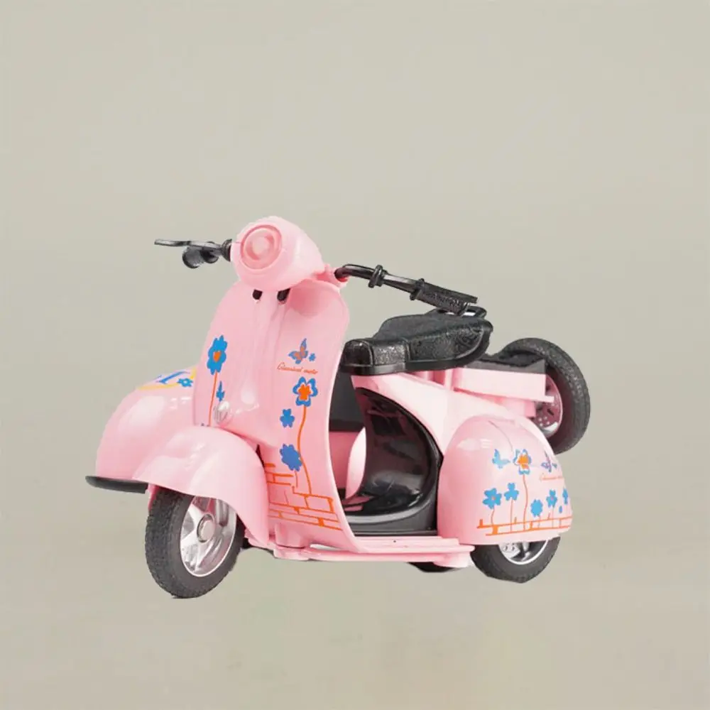 Modèle de moto à trois roues rétractable, son et lumière, alliage électrique, jouet de voiture, Simulation moulée sous pression