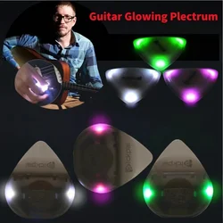 Miwayer LED Luminous Guitar Pick 1 pcs - ABS Electric Guitar Picks With Three-Color Light Options (White/Green/Purple)