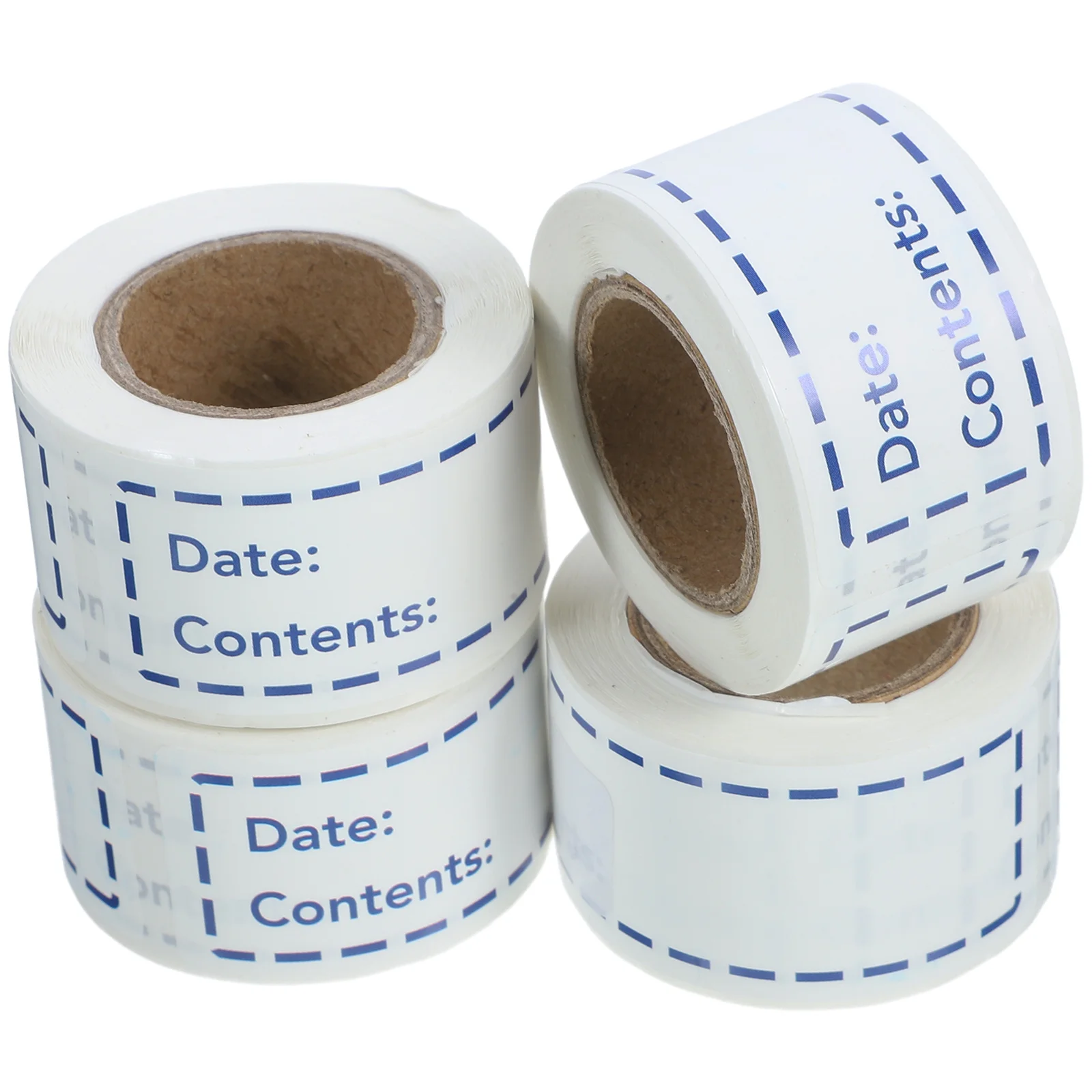 4 rotoli di etichette adesive per alimenti, scrivibili, rimovibili, pasta facile per l'organizzazione di contenitori per bottiglie di conservazione degli alimenti, etichette multifunzione