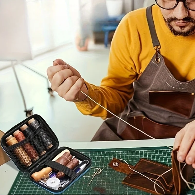 [革細工キット] 革縫いキット、大目針、ワックス糸、革張り修 - Upholstery Leather Work のレビューと価格