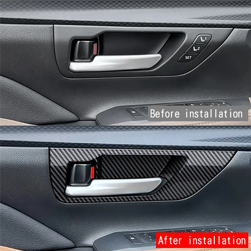 

Firmly Car Inner Pull Handle Trim Frame Sticker Door Bowl Panel Cover Carbon Fiber Trim For Toyota Grand Highlander 2024