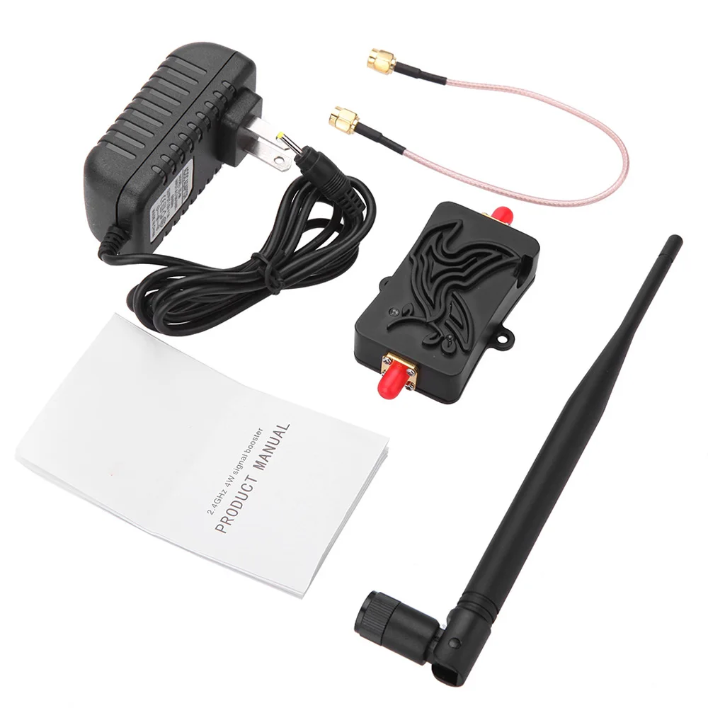 4W 4000mW 802.11b/g/n Wifi Wireless Amplifier Router 2.4Ghz WLAN ZigBee BT Signal Booster with Antenna TDD Computer Accessories