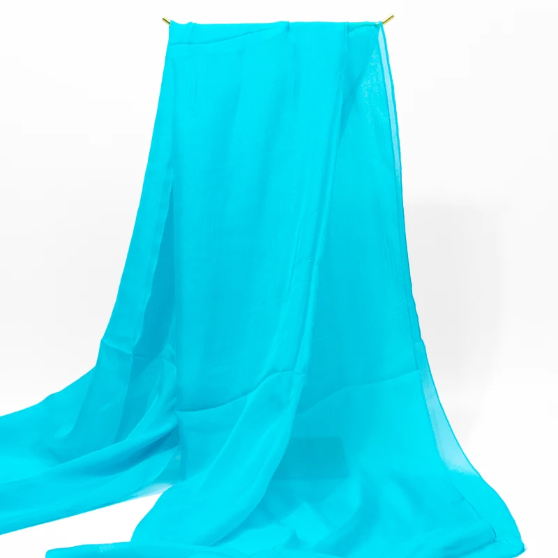 Fotografia 6: Nova Moda Verão Feminina Lenço de Praia Cor Sólida Xales de Seda Faixa de Cabelo Feminina Envoltórios de Cabeça Protetor Solar Hijab Atacado