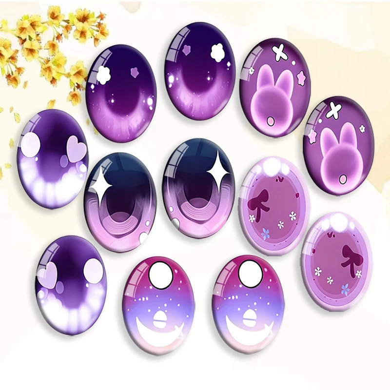 12PCS PURPEL Labubu Auge Zubehör Simulation Glas Augenklappen Puppen Zubehör OV003