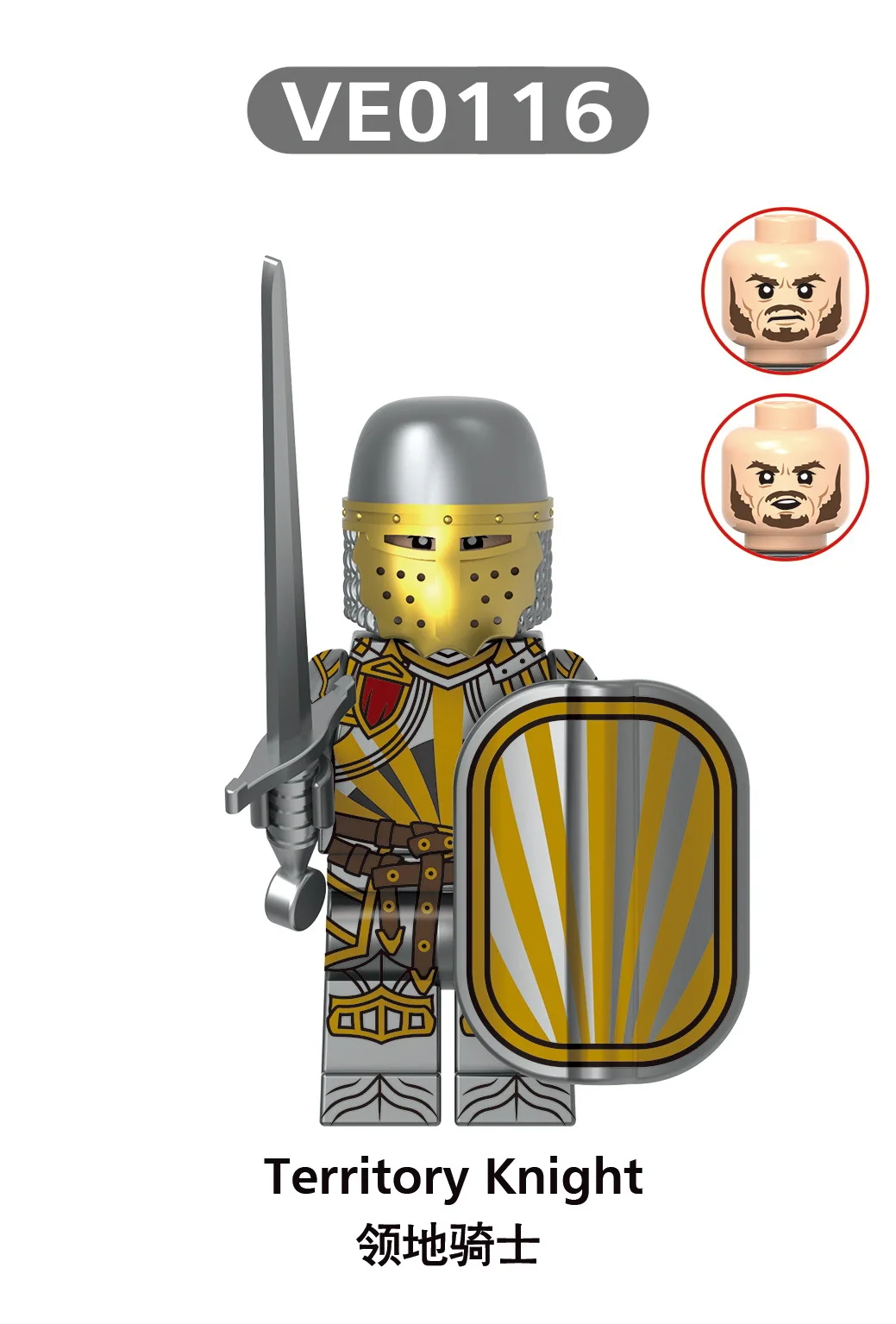 Mittelalterlicher Ritter Schwarzer Falke Krieger Wächter Bausteine Burg Militär Soldaten Figuren Armee Kriegszubehör Bausteine Spielzeug – Detail 2