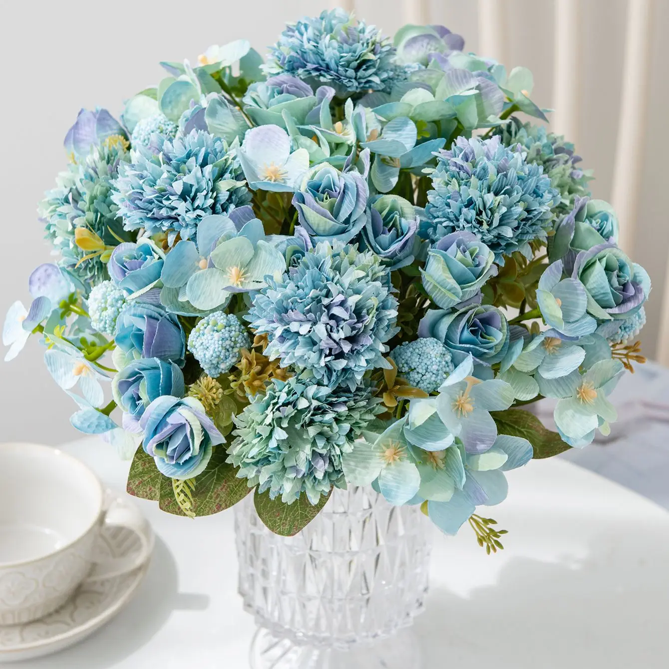 Künstliche Blumenkugel Chrysantheme Rose Hochzeit Heim Zimmer Tisch Valentinstag Dekoration Kranz Brautstrauß Outdoor Garten DIY Geschenk