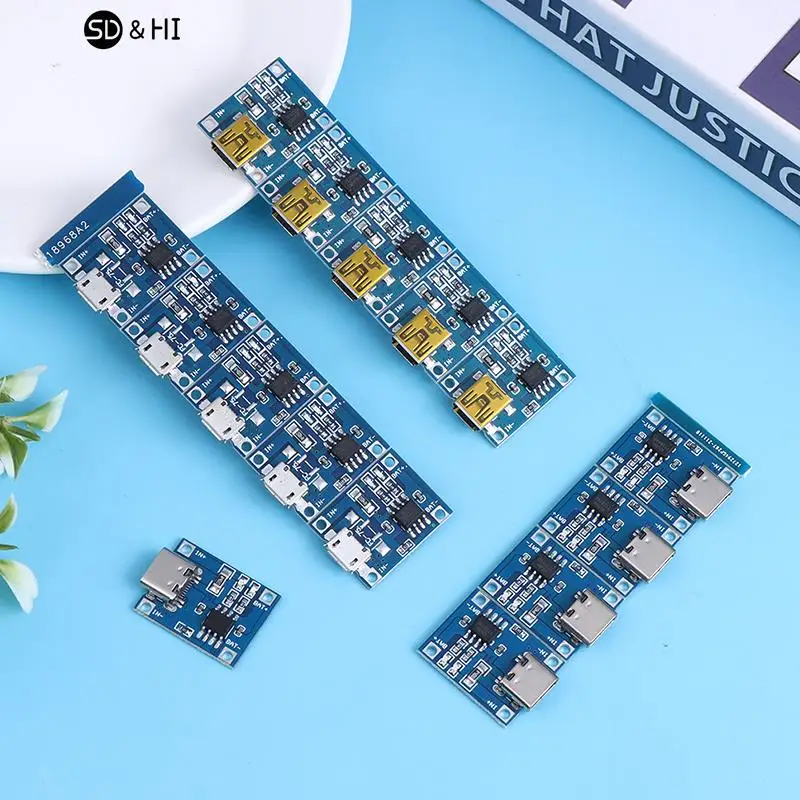 5 PCS 5V 1A TYPE-C Micro USB 18650 TC4056A Lithium Battery Charging Board TP4056