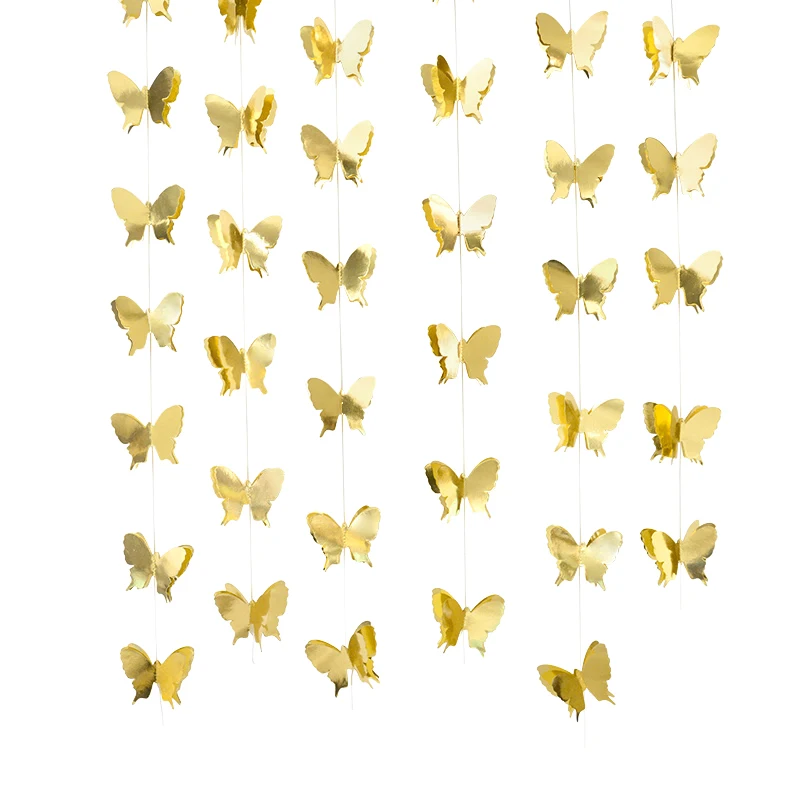 3d Schmetterling Papier Banner für Hochzeit Geburtstags feier DIY hängende Girlande Baby party allmählich bunte Vorhang Party Dekor Versorgung – Detail 7