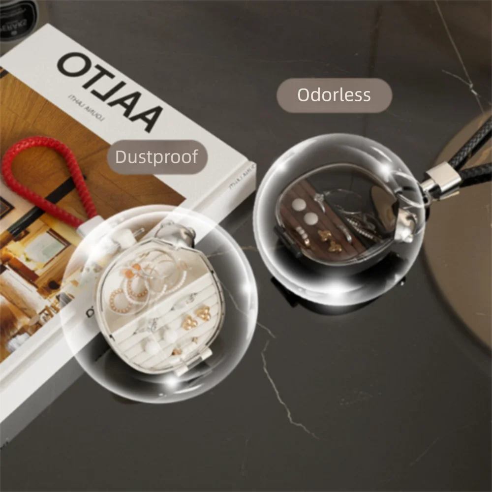 

Mini Jewelry Storage Box Trinkets Storage Transparent Portable Travel Organizer Ring Jewelry Display Storage Case Keychain Women