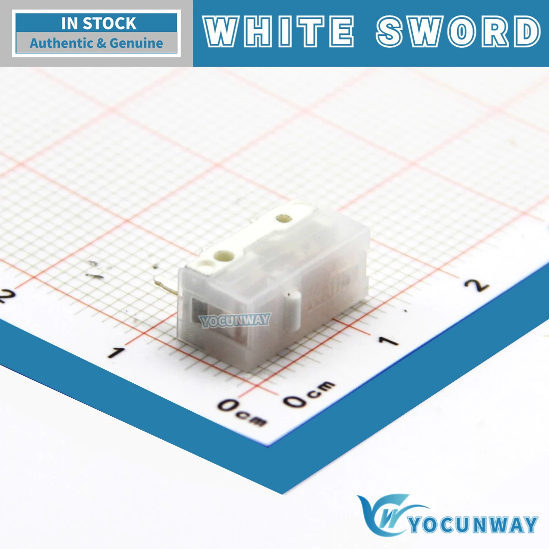 New Original Kailh White Sword Micro Switch 100 Million Lifespan Click Gaming Mouse Switches 3 Pin White Dot