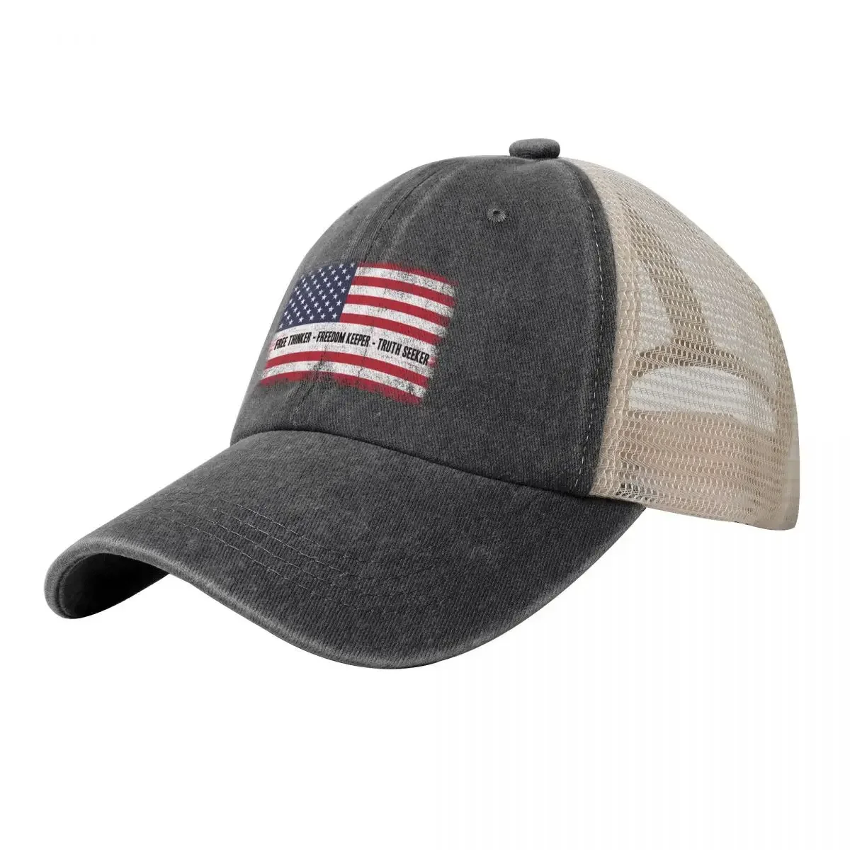 Free Thinker, Freedom Keeper, Truth Seeker Cowboy Mesh Baseball Cap Rave Beach Bag For Girls Men's