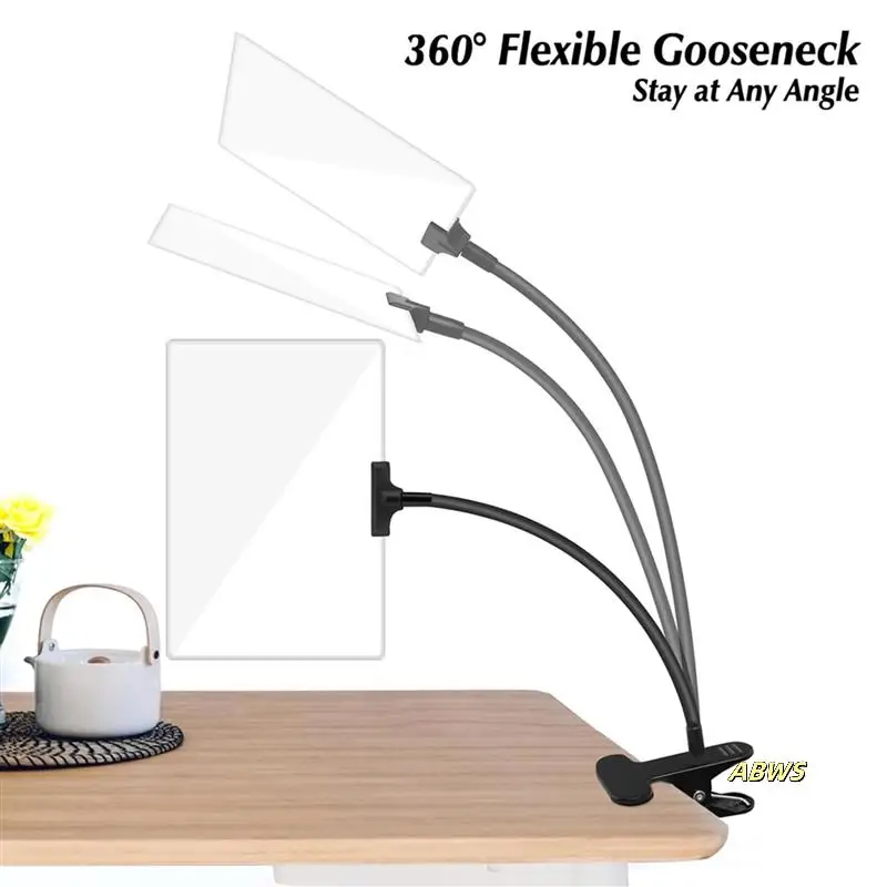 

10Pcs 5X Magnifying Glass With Clip, 6X3.5 Inch Magnifier With Clamp Adjustable Flexible Gooseneck