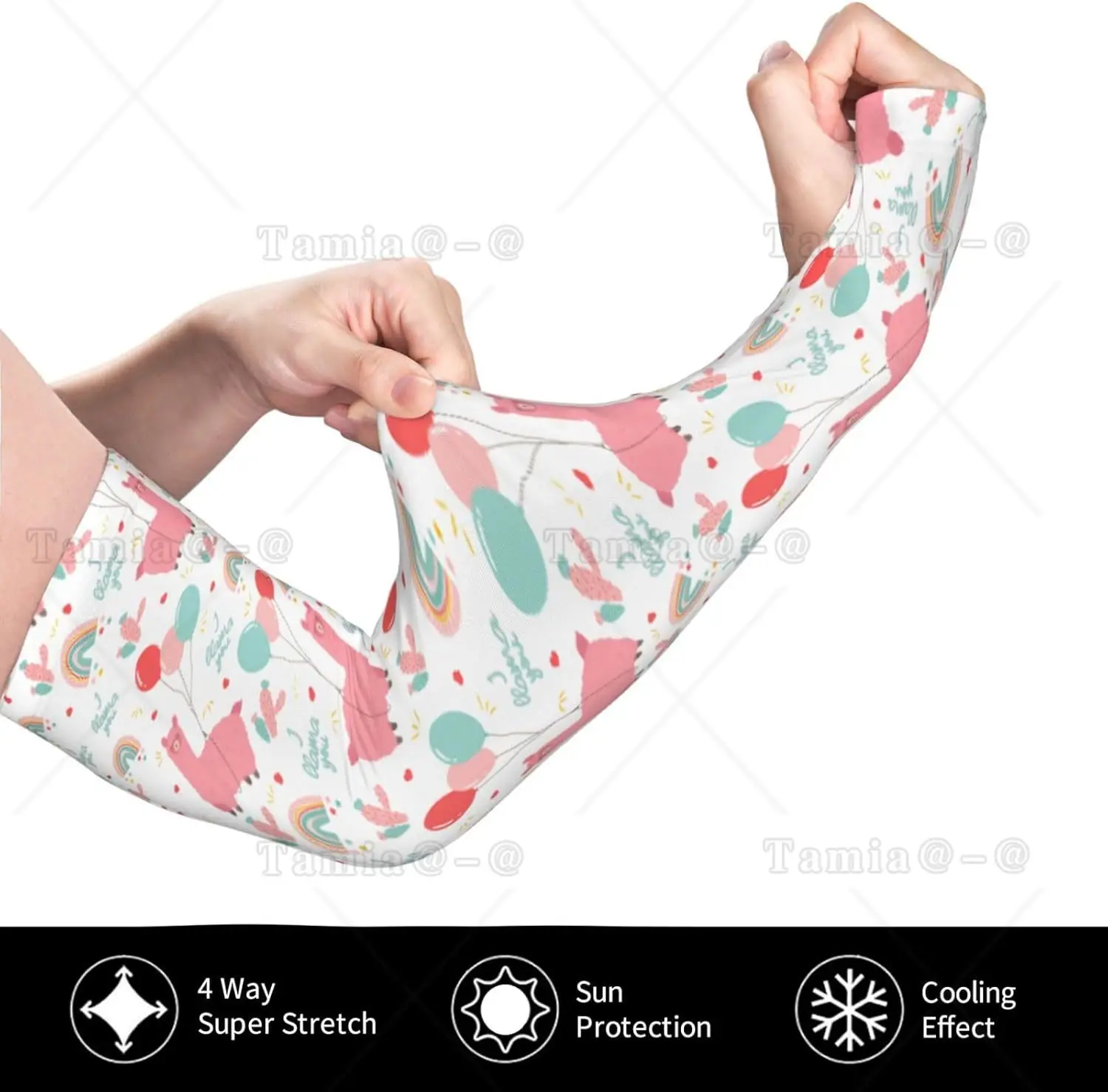 Cooling Arm Sleeves for Men Women Uv Protection Cartoon Cute Alpaca Balloon Cactus Tattoo Sleeves To Cover Arms for Women Men