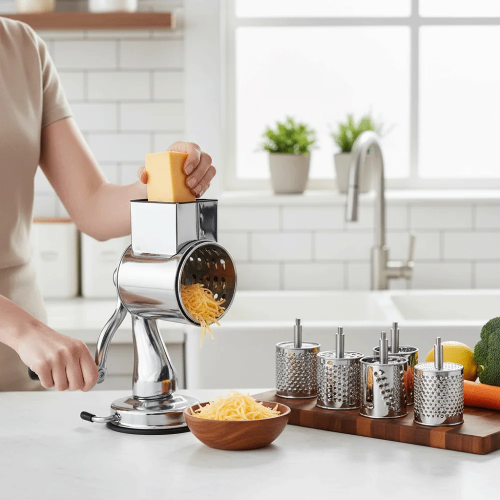 

С 5 сменными лезвиями, шлифовальная машина для гаек, роторная терка из нержавеющей стали, арахисовая шлифовальная машина на присоске, ручная работа