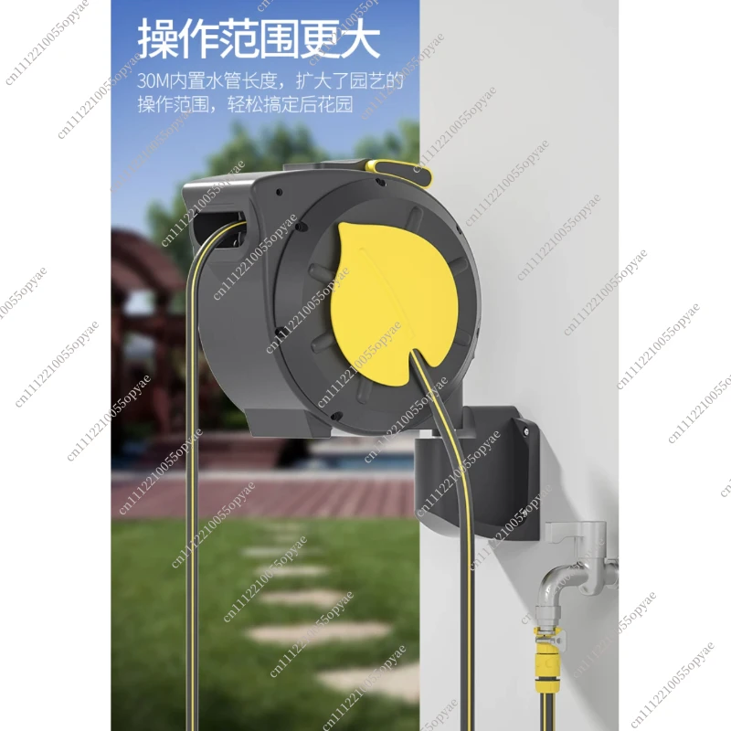 Retractable Garden Water Pipe Reel Automatic Recycling Storage Rack Courtyard Water Gun Irrigation Sprinkler Home Watering Set