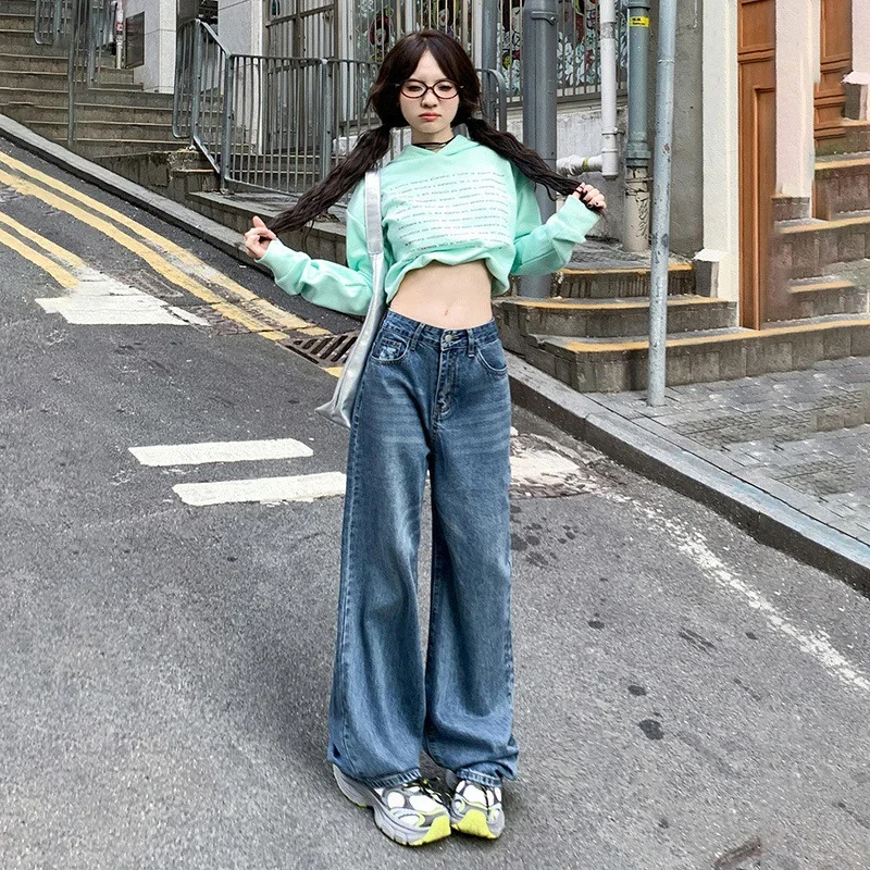 CASUMANL Brand American Vintage denim pants women 2024 Spring Autumn high waist baggy denim pants females korean popular clothes