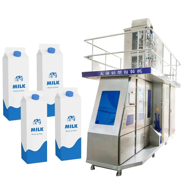 Automatic Liquid Milk Carton Packing  Juice Aseptic Carton Filling Machine Milk Packing Machine Filling