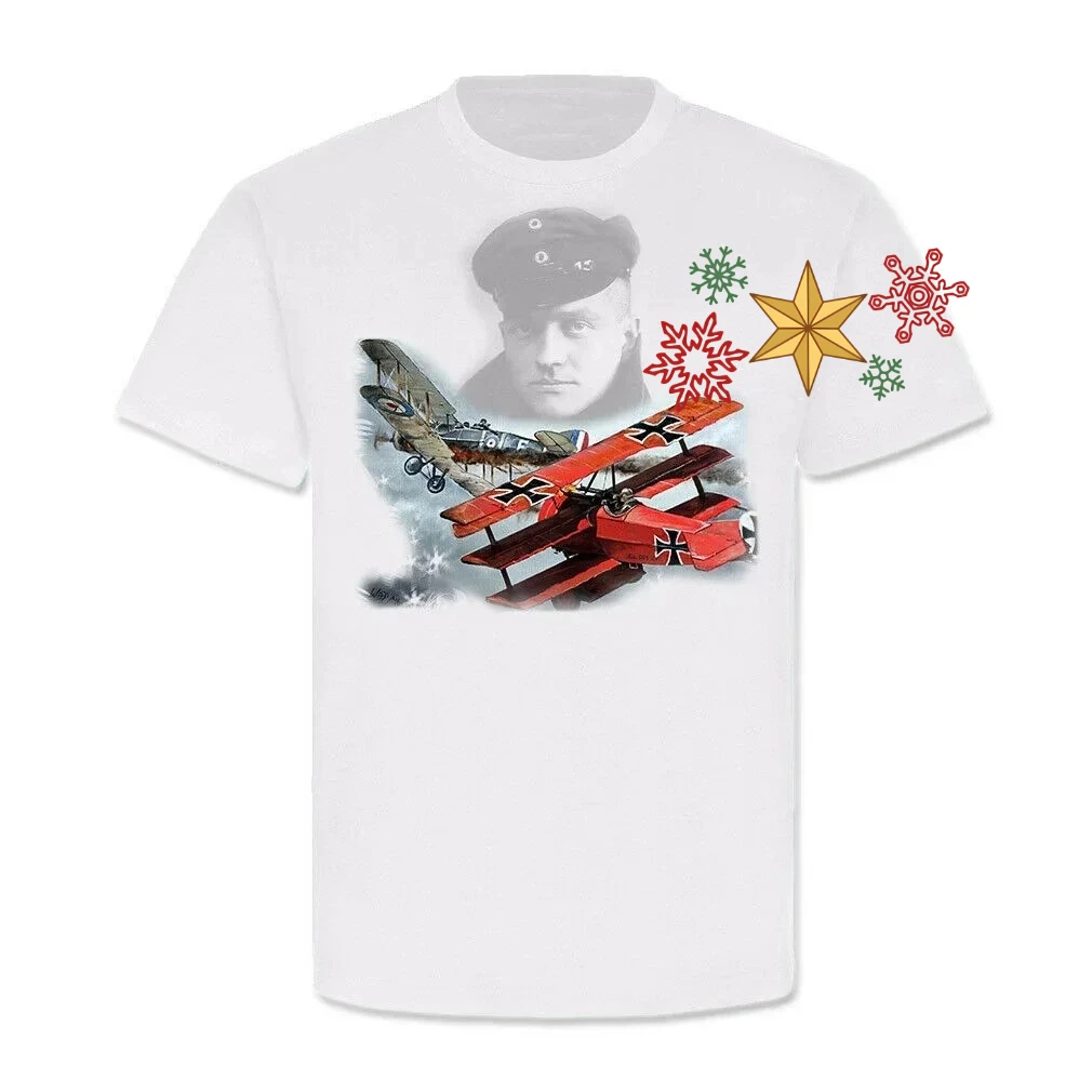 Camiseta Fokker Dr 1 Triplane Red Baron Manfred Von Richthofen, camiseta informal de manga corta con cuello redondo 100% algodón para hombre, talla S-3XL