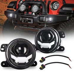 EURS 2PCS 4 Inch Laser Fog Lamp Super Bright High And Low Beams Motorcycle LED Independently Refitted Round Headlamp 12V