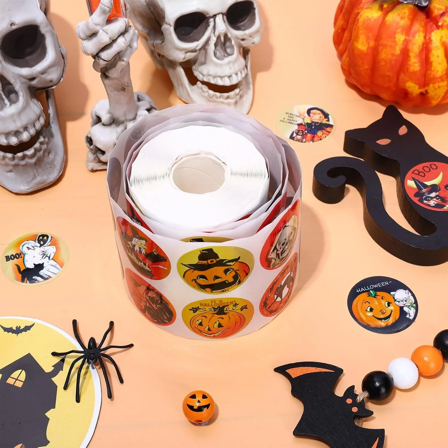 

500pcs Gothic Halloween Stickers Cartoon Pumpkin Ghost Evil Witch Pattern Sticker Trick Or Treat Festival Party Decorations 2025