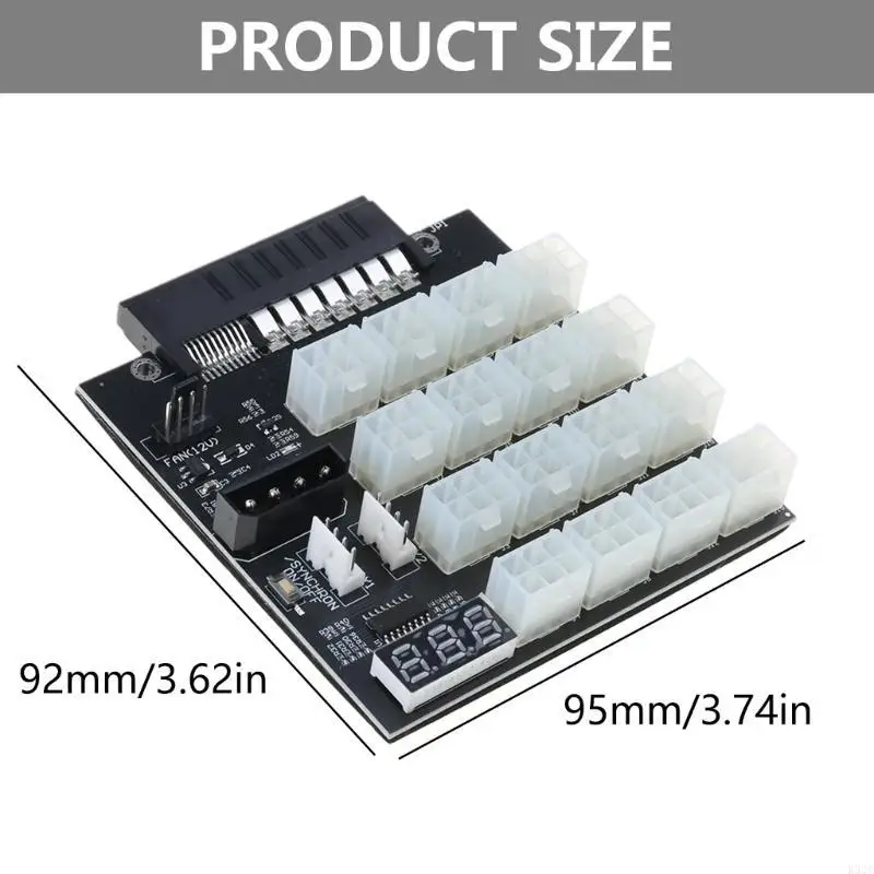 

K32C 12 x 6 Pin Graphics Card Power Converter Ethereum ETH BTC Mining Power Supply 12V GPU/PSU Board for Mining