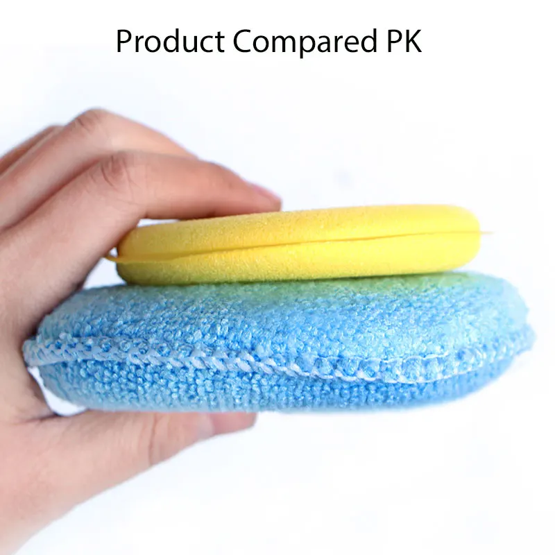 Waxing Sponge for Car  5 Inch Soft Microfiber Manual Applicator Pad Polishing Sponge with Pocket for Apply Remove Wax Auto Care