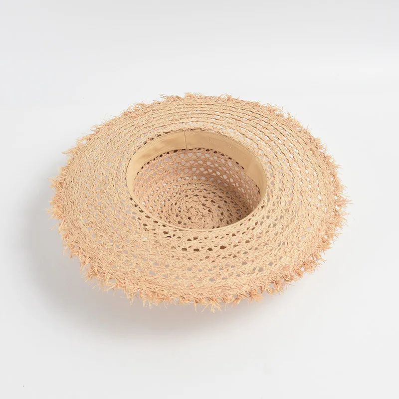 Fashionable Large Brim Raffia Sun Hat with Hollow Out for Women, Perfect for Beach and Vacation