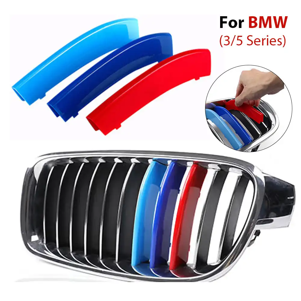 3pcs/Set M Power Car Racing Front Grille Trim Strips For BMW E46 E90 E91 E92 E93 F30 E60 E61 F10 G30 G20 F07 F11 F18 Performance