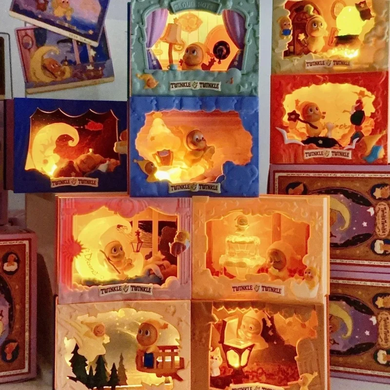 Caja ciega de estatuilla de escena de la serie Light-Up POPMART Star Person genuina, adorno de juguete de moda, regalo, juguetes de moda, figura de adornos