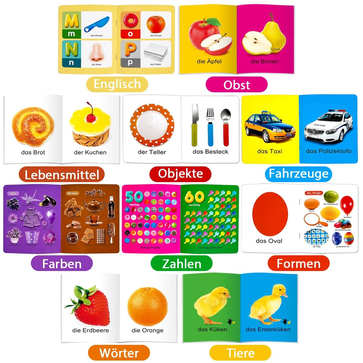 مجموعة من عشر موسوعات تعلم اللغة الألمانية للأطفال