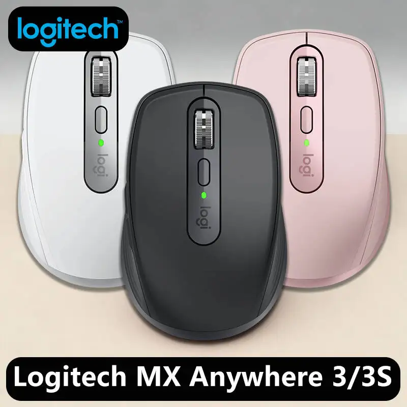 

Logitech MX Anywhere 3S Wireless Ergonomic Mouse, 8000 DPI Darkfield, MagSpeed, Logi Bolt, 3-Device Sync, USB-C Fast Charge