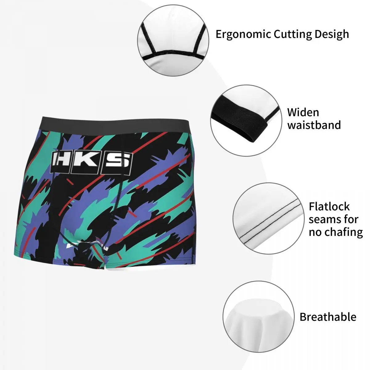 الملاكم السراويل السراويل HKS Advan JDM سراويل الذكور ملابس داخلية جيدة التهوية ل أوم رجل صديقها هدية
