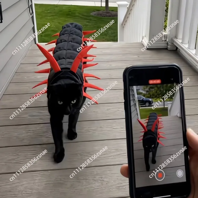 Cat Centipede Clothes Headgear Halloween Cosplay Dress Up Props Pet Head Ornaments Adjustable Velcro