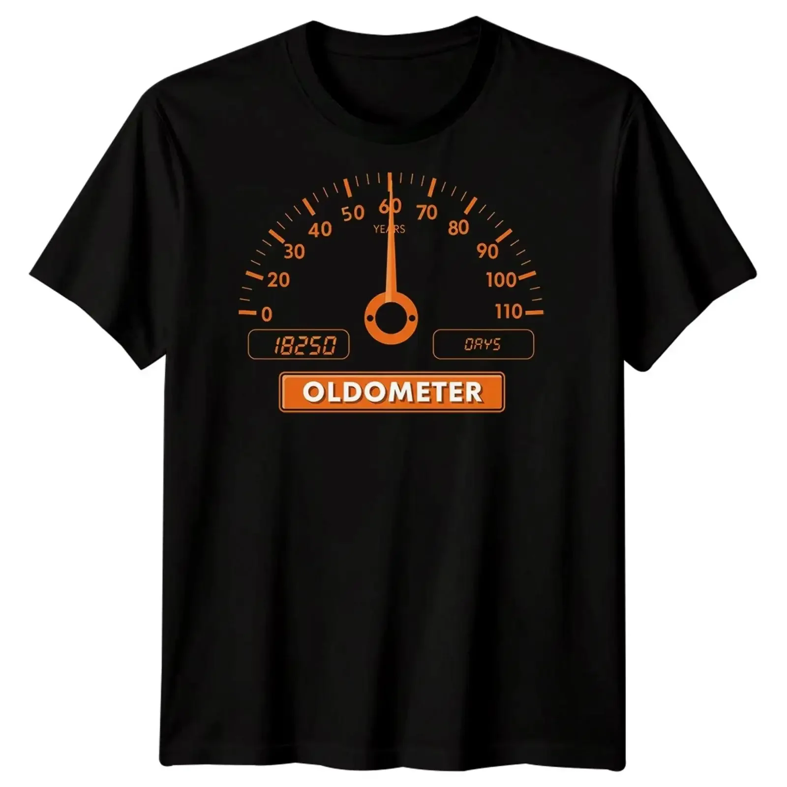 Oldometer 60 Years 60th Birthday Men's T Shirt Age Indicator Design Image 1 of 4 vintage Washed Soft fashion Slightly