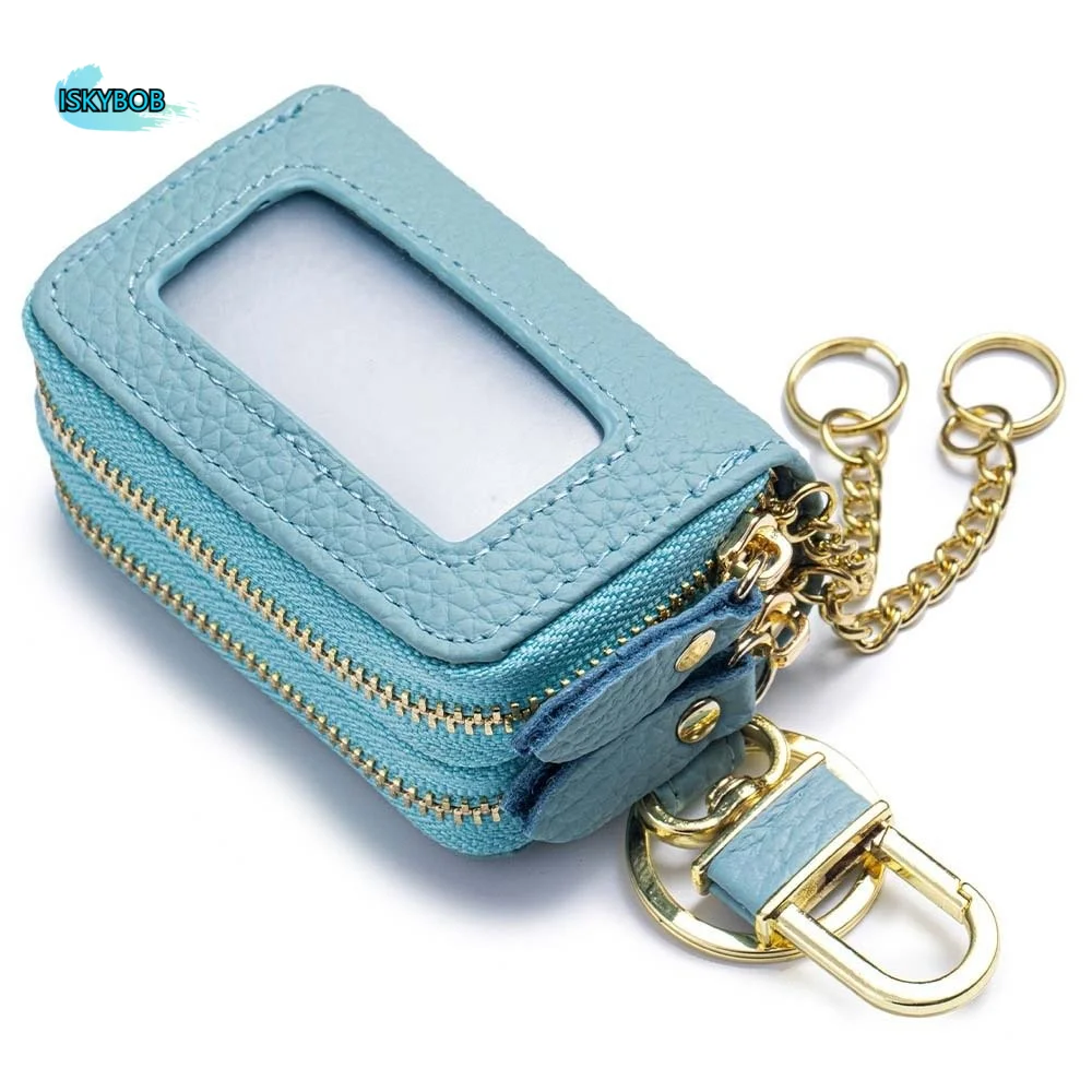 

Mini Money Bag Portable Hanging Coin Purse Double Zipper Exquisite Leather Car Key Pouch Simple Classic Small Item Bag Ring