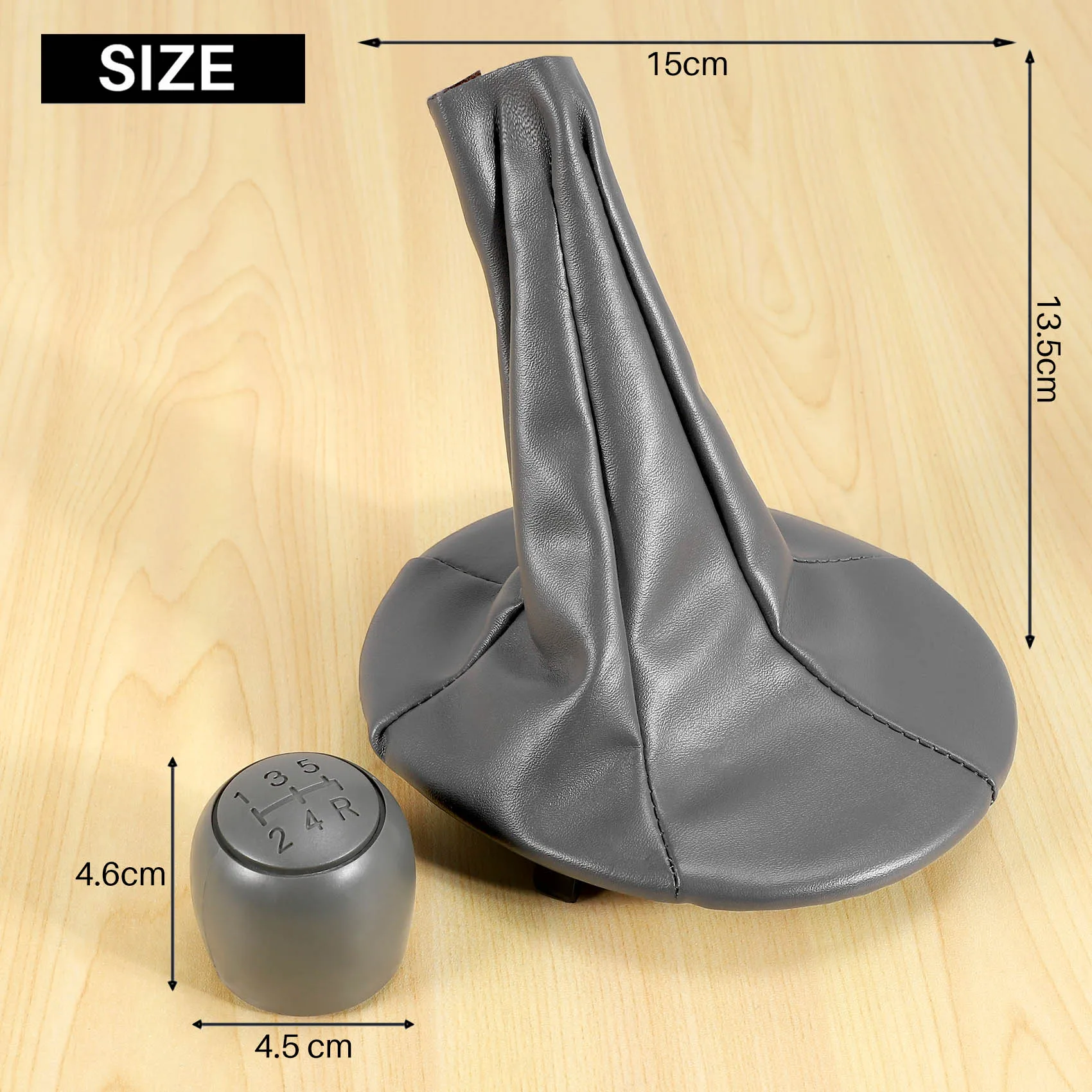 A56P-Gear Stick Shift Knob Gaiter Boot Cover For Fiat 500 500C Panda 03-12