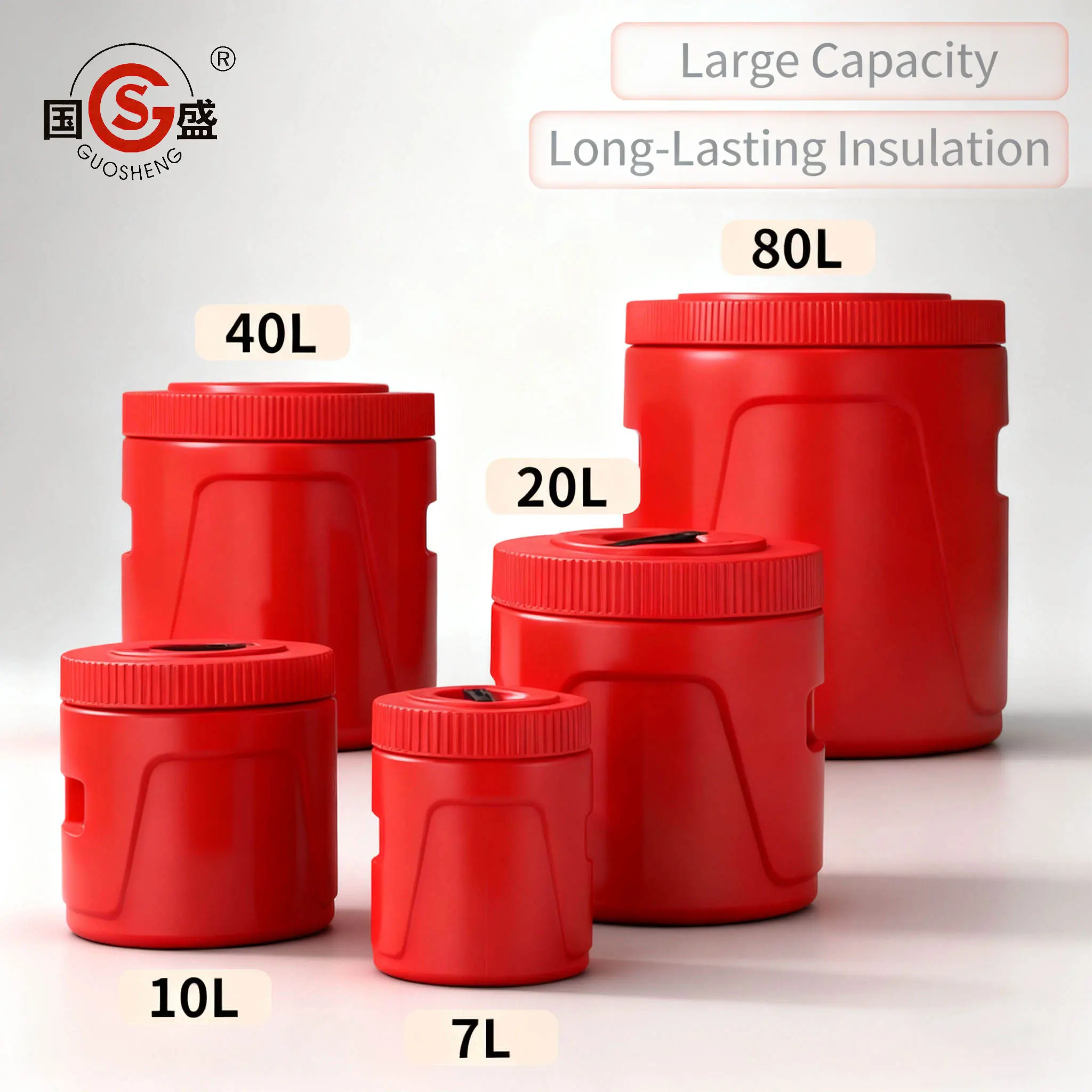 Large Capacity Stainless Steel Food Warmer Set IS Red Insulated Bucket Food Jar Storage Hotpot Ice Cooler Box Thermal Lunch Box