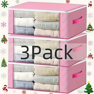 Rosa, Schlichter Stil, Reißverschluss, Faltbare PVC-Fenster-Kleideraufbewahrungstasche - Enthält 3 Taschen - 1 Größe: 12,2 X 3,9 X 6,3 Zoll