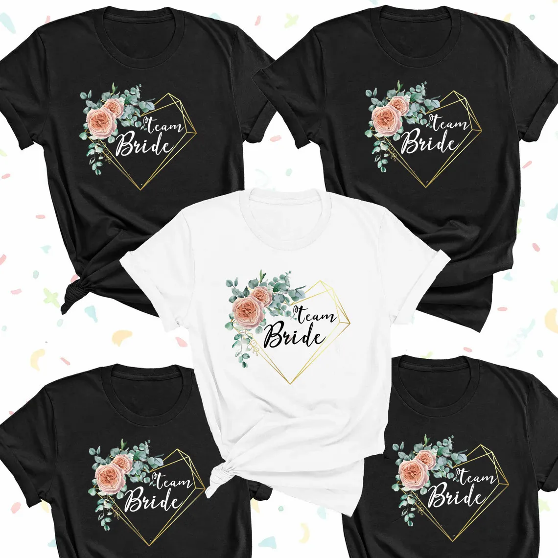 

Team Bride Eucalyptus Heart T shirt 2024 Fashion TEAM Bride Art Printed Top Fun Harajuku Short Sleeves ﻿ Aesthetic Clothes