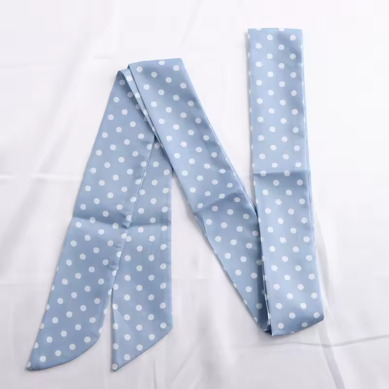 Women Narrow Long Scarf 150x4cm Polka Dot Tie Bag Ribbon Headband Choker Streamer Lady Accessories - Image 12